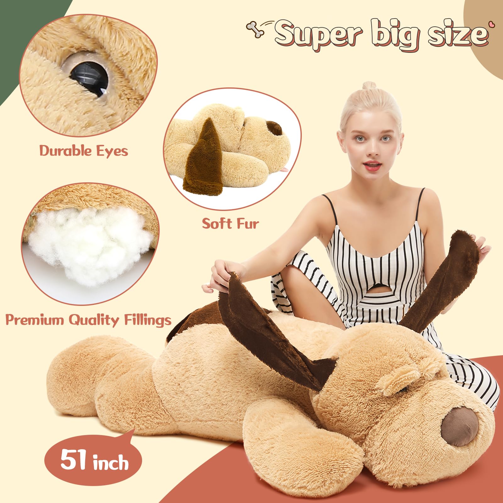Amazon.com: MorisMos Giant Stuffed Dog Animals, 51inch Big Stuffed